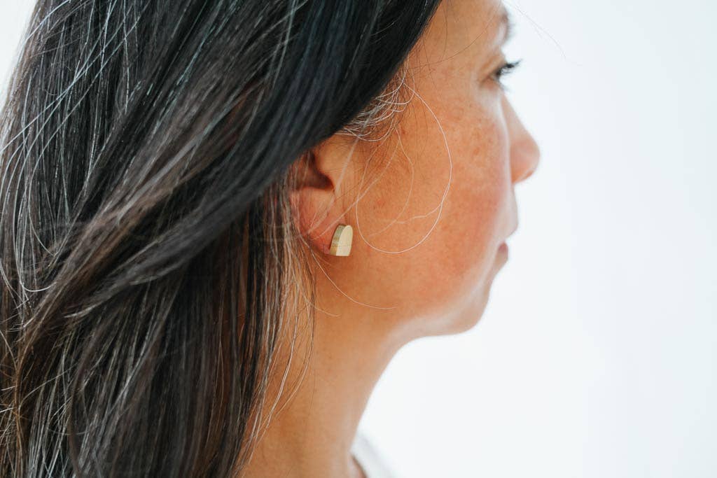 Matte Brass Arch Earring Posts