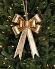 Dazzling Gold Metal Bow Ornament