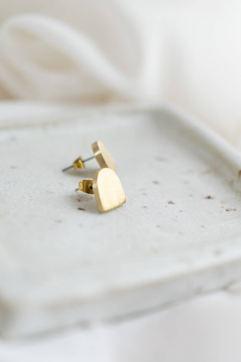 Matte Brass Arch Earring Posts