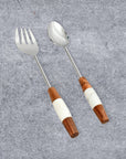Marble & Wood Salad Servers