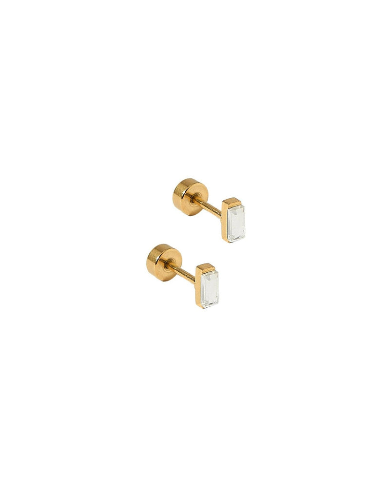 Screwback Stud Earrings - Amber Micro