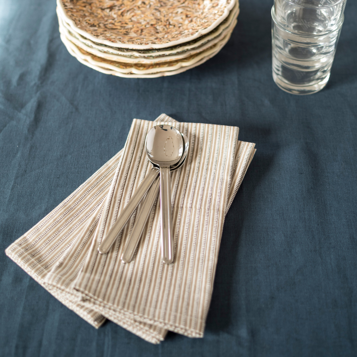 Clémence Table Napkin in Brown / Set of 4 - Cloth + Cabin