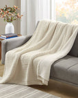 Madison Sherpa Waffle Knit Chenille Throw
