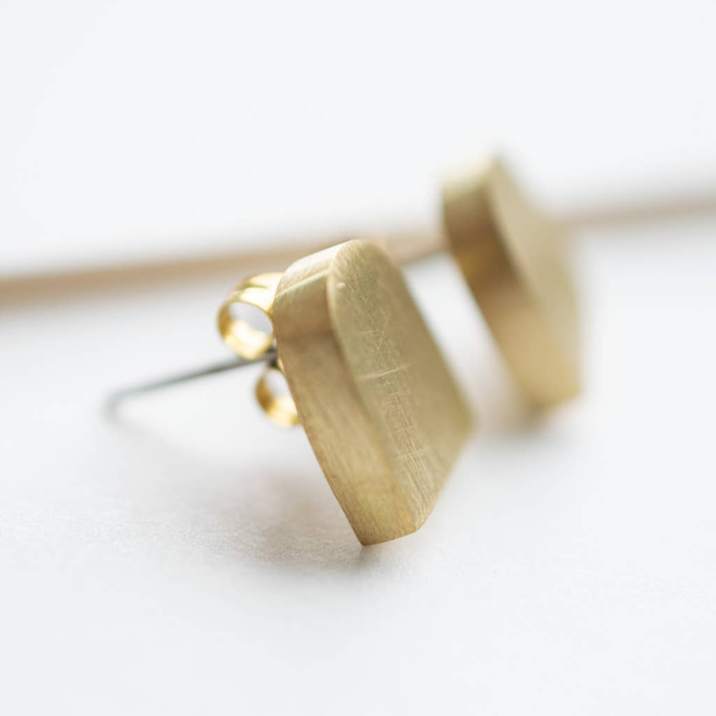 Matte Brass Arch Earring Posts