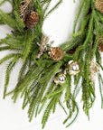 24in Twig Wreath Golden Holiday Norfolk Pine
