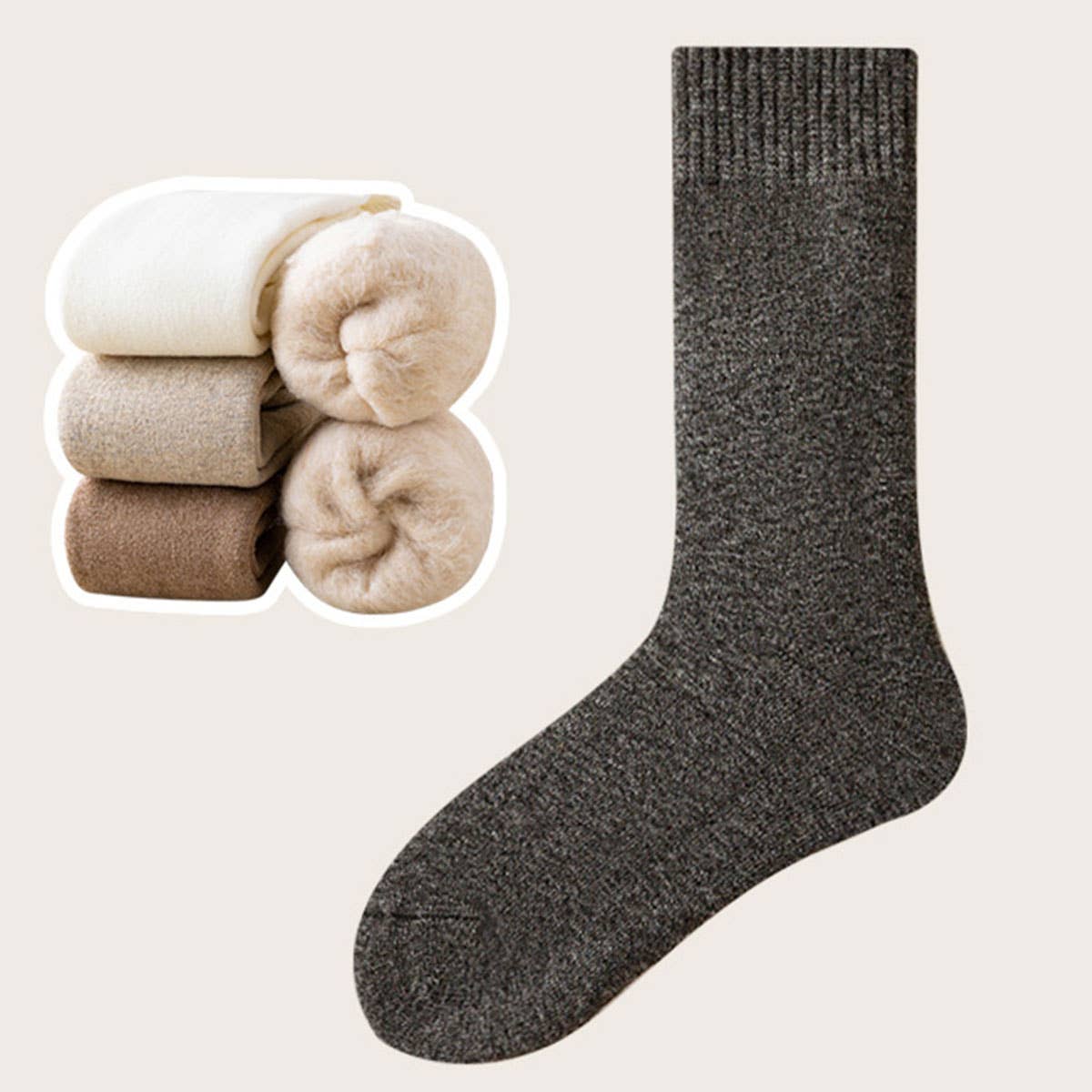 Thermal Fleece-Lined Crew Socks