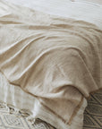 Tranquil Oatmeal Weave Throw Blanket
