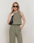 Brylee Linen Look Pants Set