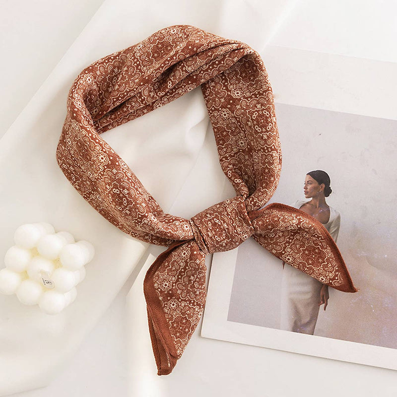 Vintage Houndstooth Print Satin Square Scarf - Cloth + Cabin