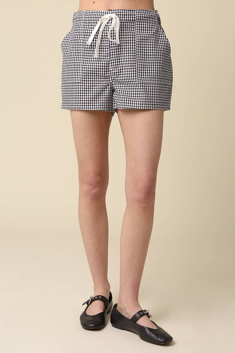 Myah Gingham Drawstring Shorts