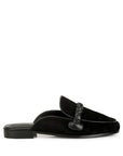Lavinia Suede Leather Braided Mules