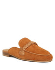 Lavinia Suede Leather Braided Mules
