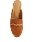 Lavinia Suede Leather Braided Mules