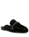 Lavinia Suede Leather Braided Mules