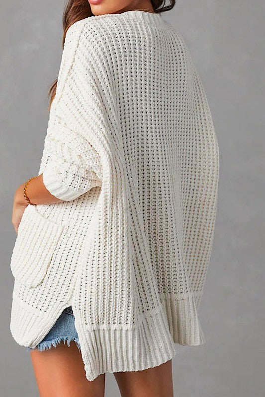 Violet Soft Ribbed Cardigan