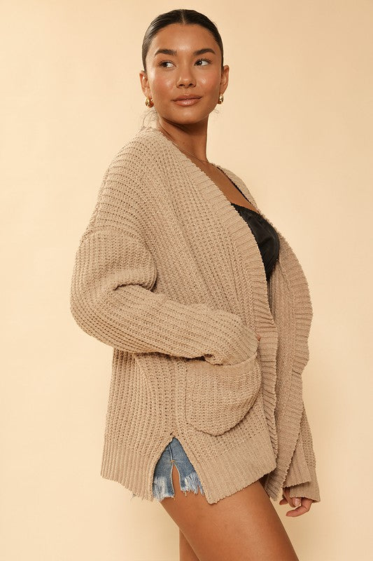 Violet Soft Ribbed Cardigan