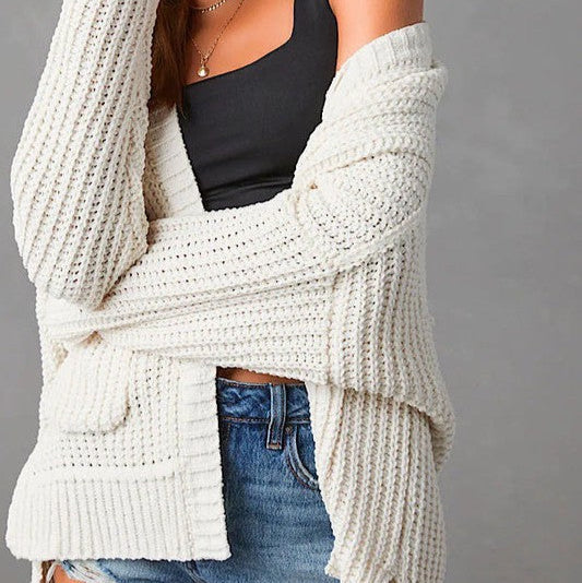 Violet Soft Ribbed Cardigan