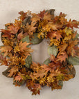 24" Harvest Mixed Leaf Wreath