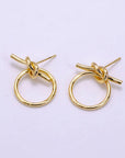 Tied Knot Drop Circle Stud Earrings - Cloth + Cabin