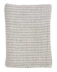 Grey Pure Cotton Line-Stitch Throw Blanket