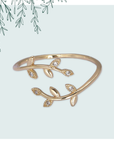 Micro Pave CZ Crystal Gold Minimalist Olive Vine Ring