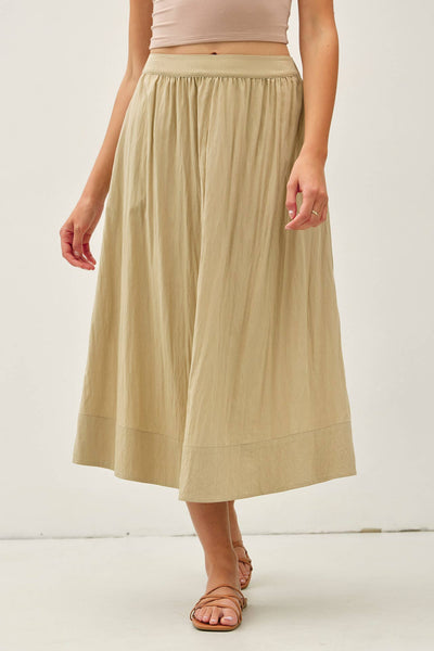 Azaria Crinkled Midi Skirt