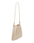 Carrie Ivory Pleated Vegan Shoulder Bag