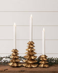 Gold Christmas Tree Candle Holders