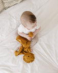 Toffee Lion Organic Cotton Muslin Lovey Blanket