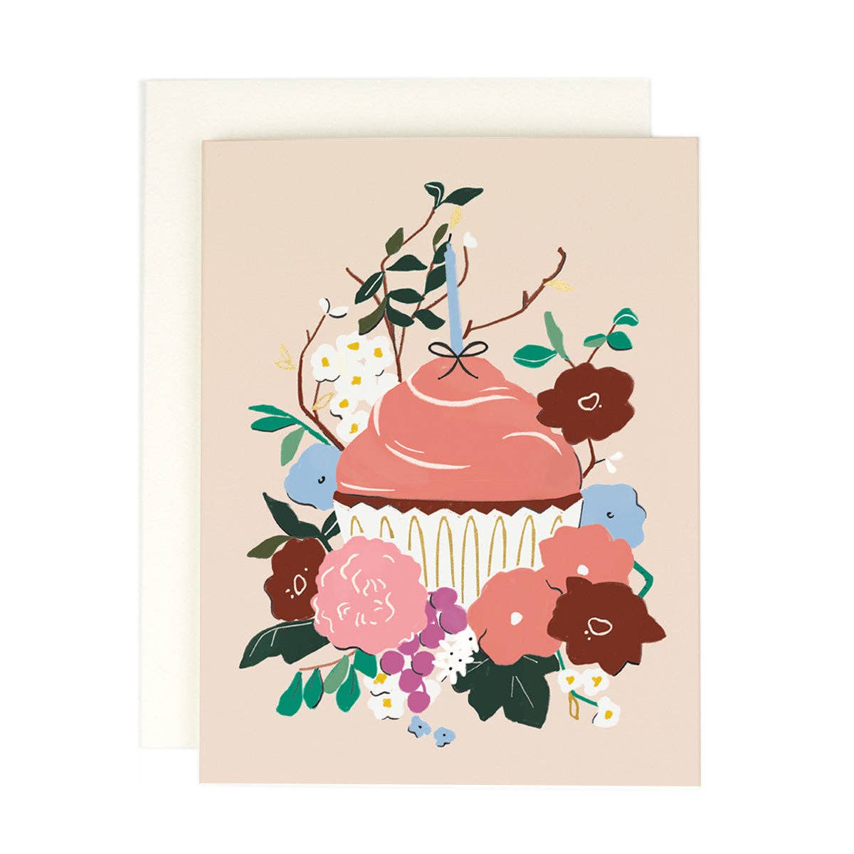 Blush Cupcake Birthday Card - Cloth + Cabin