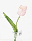 14in real touch Tulip Bud w. Leave Pink
