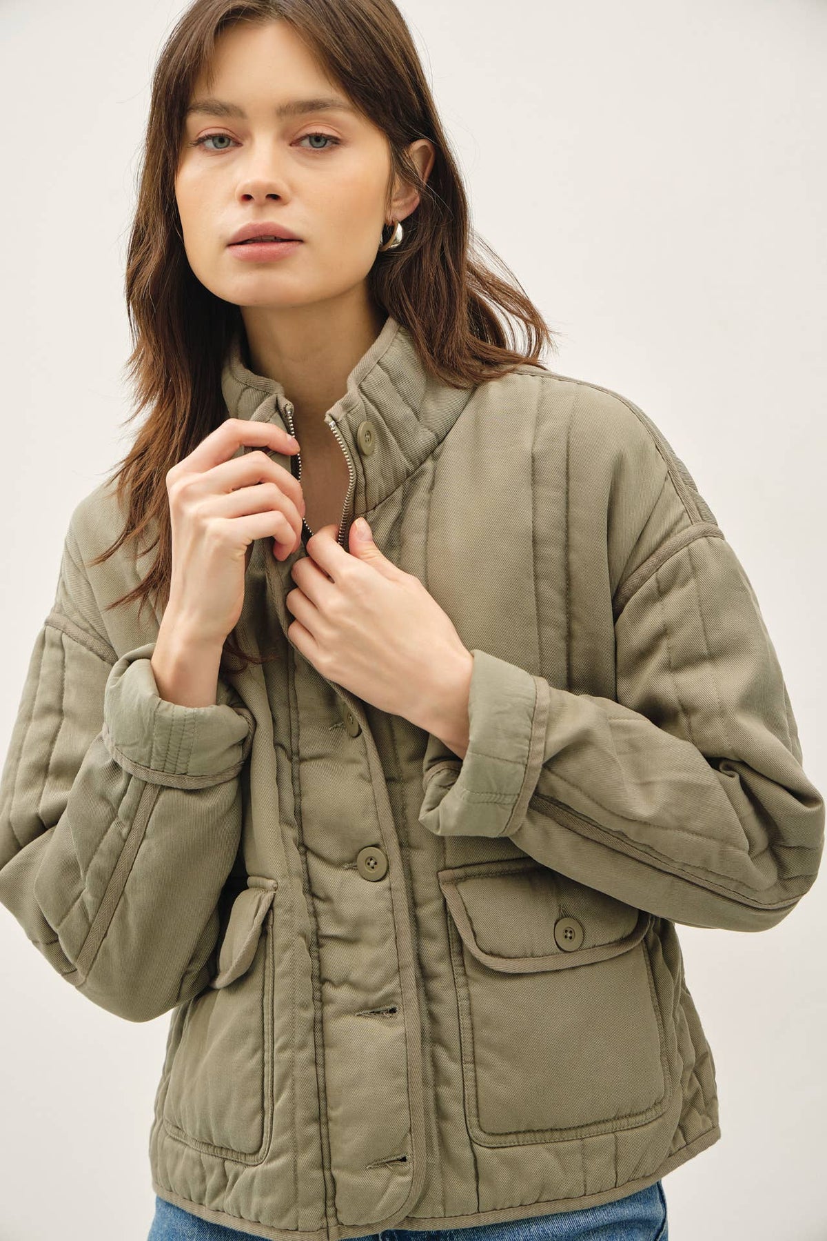 Cali Garment Washed Quilting Jacket