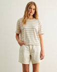 Luciana Stripe Cotton Linen Top