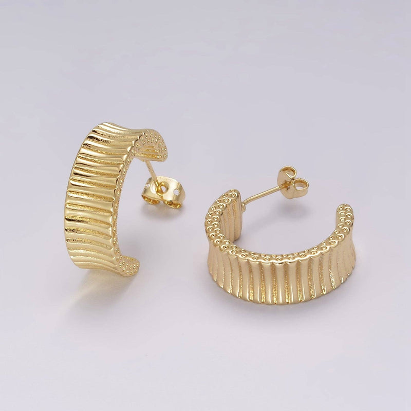 Chunky Striped Hoop Earrings - Cloth + Cabin