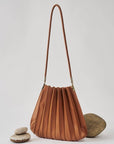 Carrie Saddle Pleated Vegan Shoulder Bag