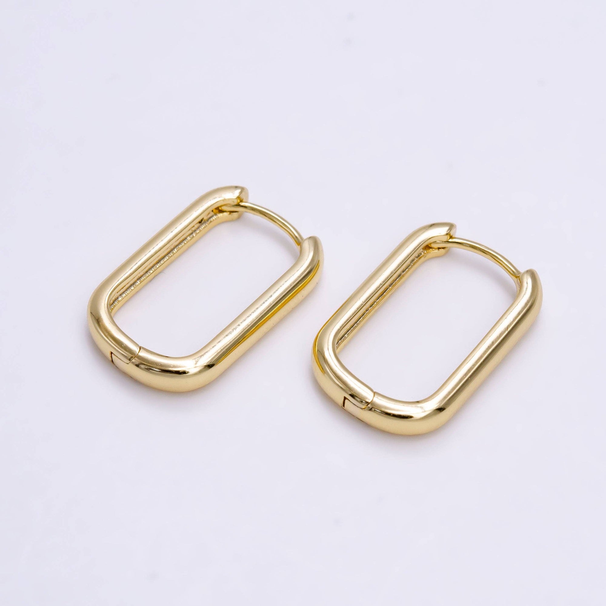 Oblong Huggie Hoop Earrings