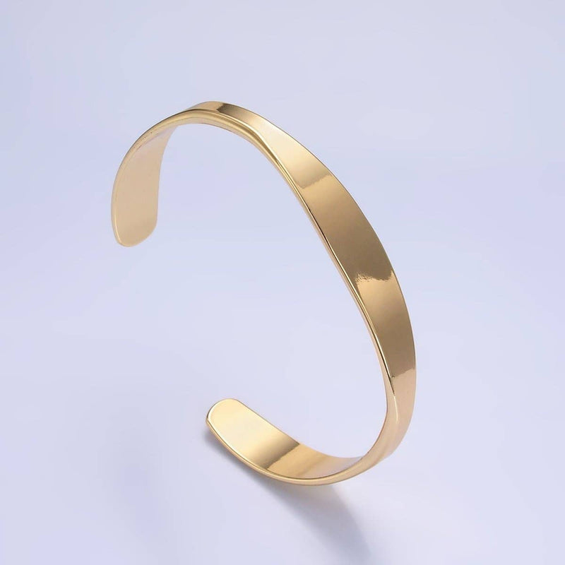 24K Gold Filled Minimalist Band Cuff Bracelet - Cloth + Cabin