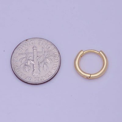 Tiny Gold Huggie Earring 12mm Mini Huggie