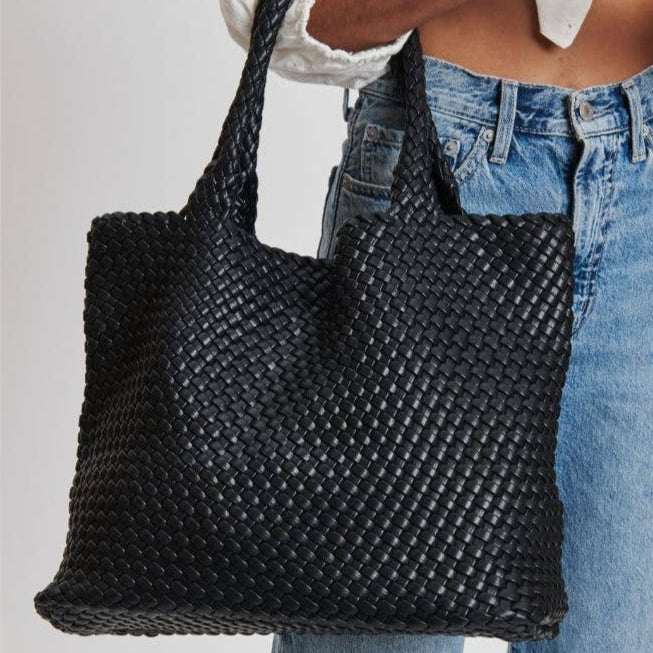 Solana Woven Vegan Leather Tote