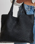 Solana Woven Vegan Leather Tote