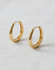 Minimalist Gold Plated Oval Hoop Earrings