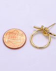 Tied Knot Drop Circle Stud Earrings - Cloth + Cabin