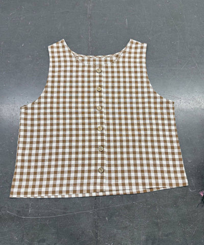 Gabriela Plaid Button Tank