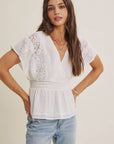 Zoie Swiss Dot Lace Peplum Blouse