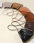 Carrie Taupe Pleated Vegan Shoulder Bag