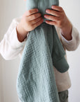 Organic Cotton Muslin Sage Bunny Lovey Blanket