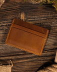 Leather Card Holder Wallet, Handmade Wallet
