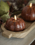 Bronze LED Pumpkin Candle