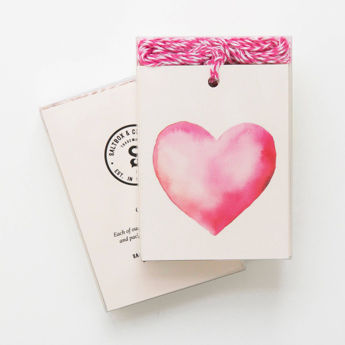 Pink Heart - Box of 12 Gift Tags - Cloth + Cabin