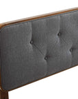 Collins Tufted Queen Fabric and Wood Headboard